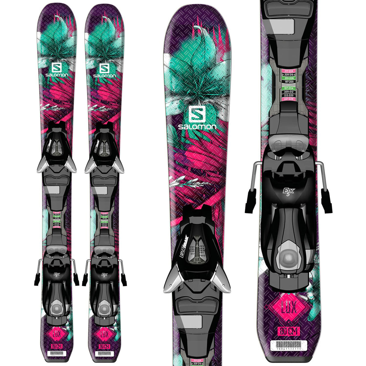Salomon Q-Lux Jr XS Skis Including Ezytrak 5 Binding