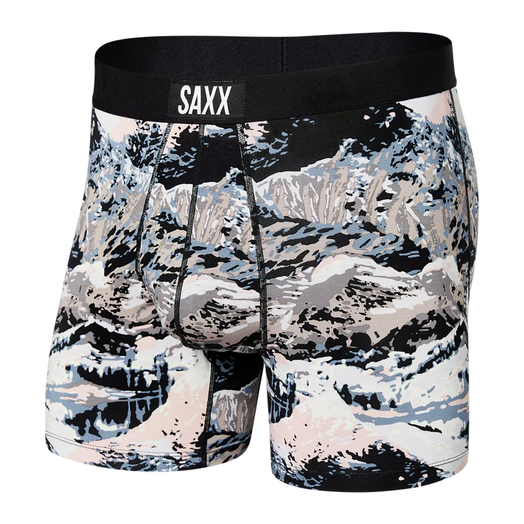 Saxx Quest Quick Dry Mesh BB black mountainscape mens underwear pants – Ski  Exchange
